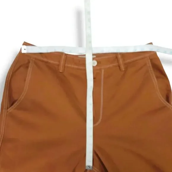 Gap Work-Force Carpenter Crop Pants 14 Summer Spice Brown Utility Canvas EUC - Picture 9 of 11